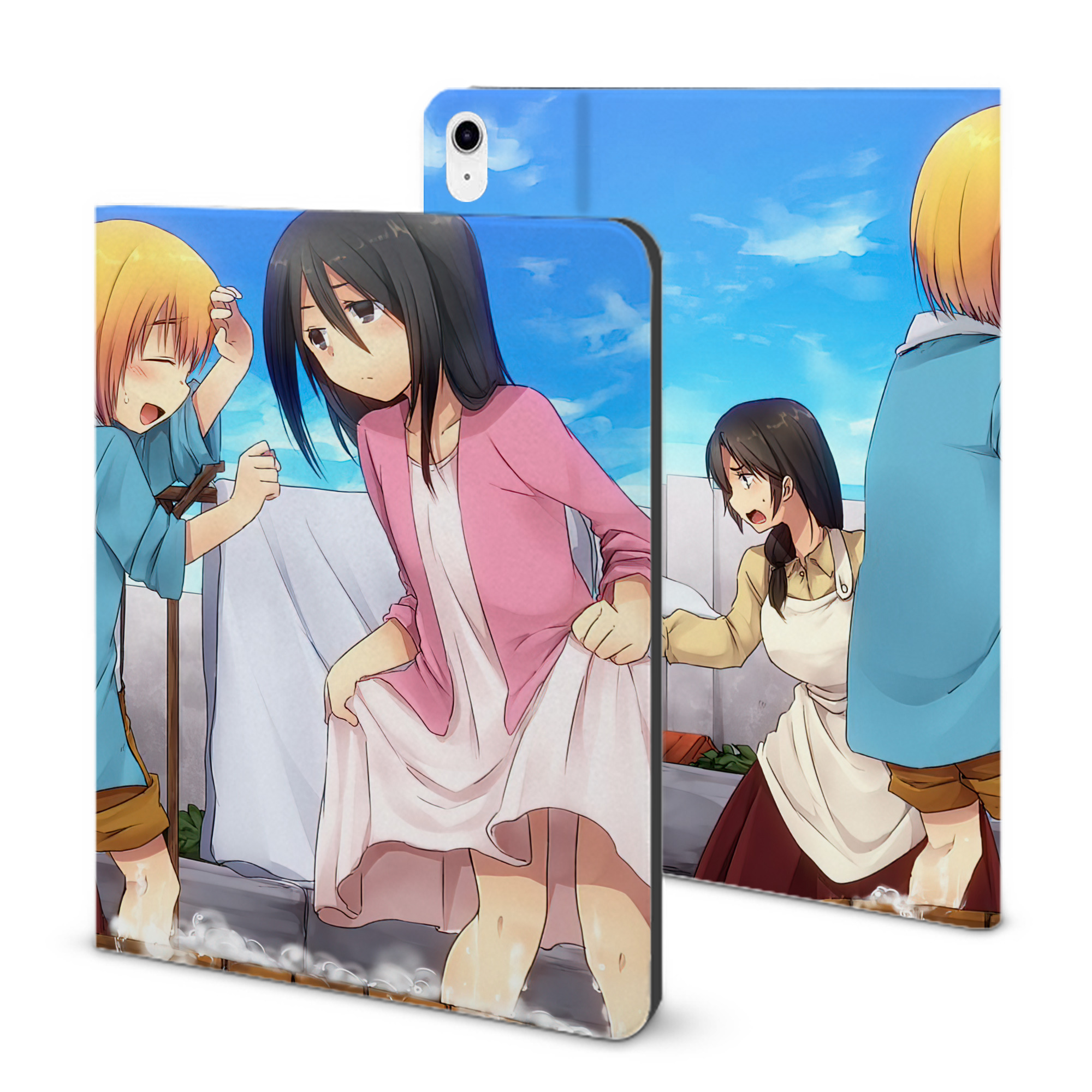 （画像用） 進撃の巨人 Attack on Titan IPad ケース ブック型 PUレザー TPU 耐衝撃 軽量 薄型 ペン収納なし 全面保護 IPad 各モデル対応